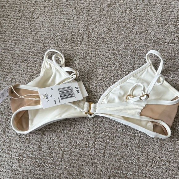 NWT l*space White Cream Mesh Macey Bikini Top small - Picture 4 of 4